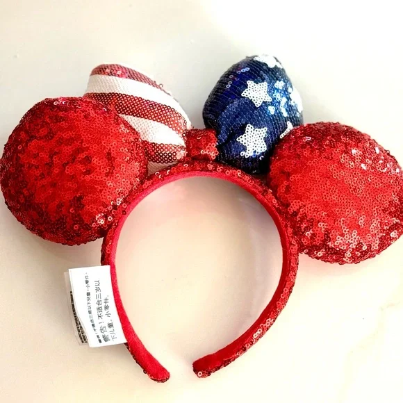 Disney Patriotic Sequin Minnie Mouse Ears - Picture 5 of 5